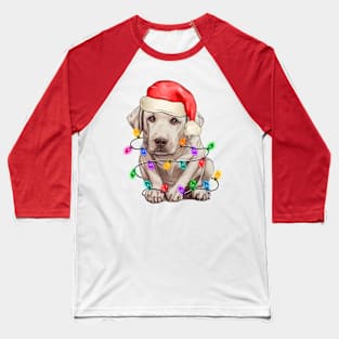 Funny Basset Hound Christmas Santa Hat Animals Xmas Light Baseball T-Shirt